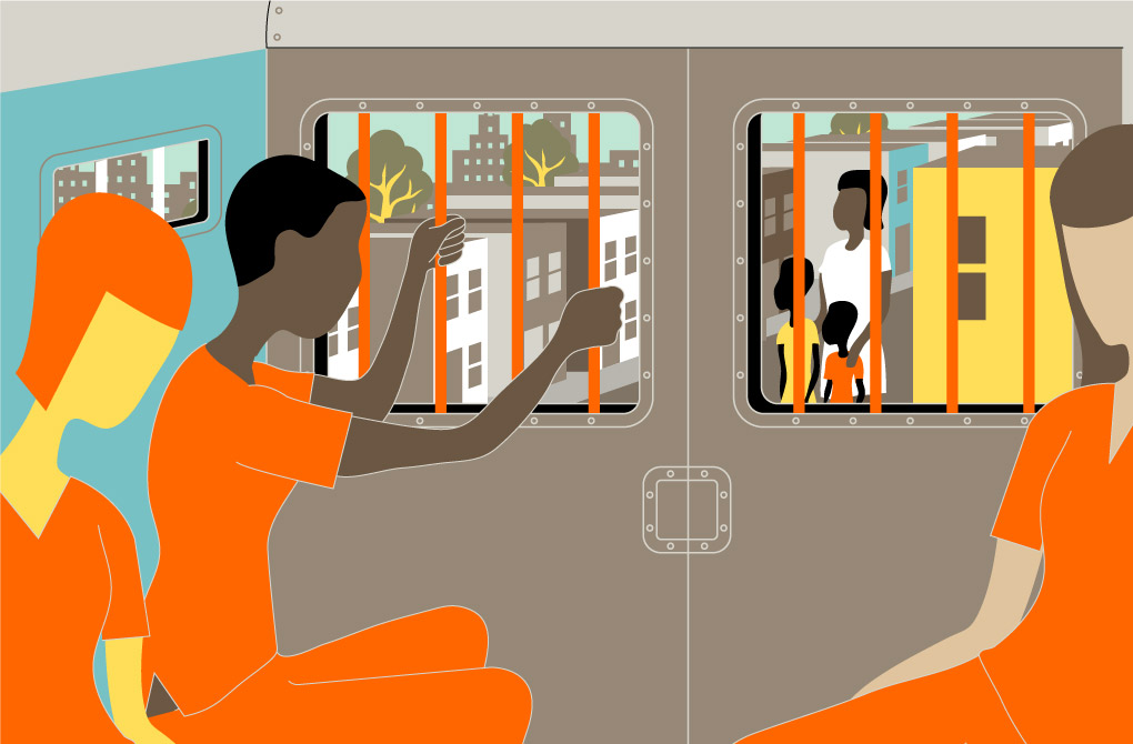 4 illustrations on women in jail for The New York Times in conjunction with Netflix/Orange Is The New Black. CD: Rachel Gogel