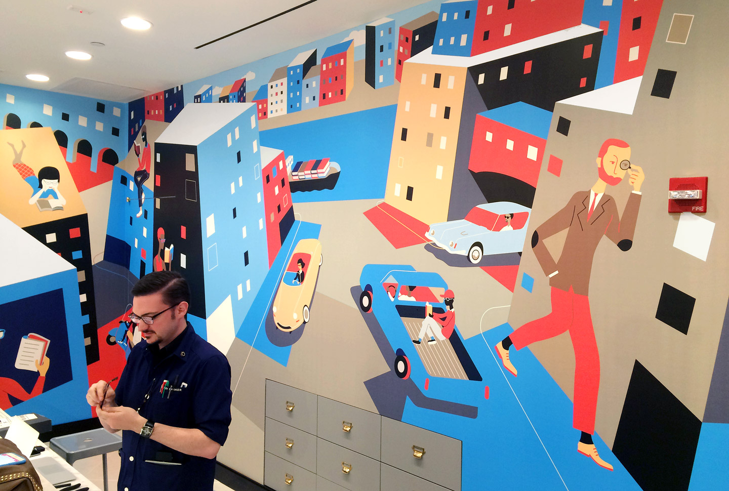 Mural for Warby Parker store in Baltimore, MD